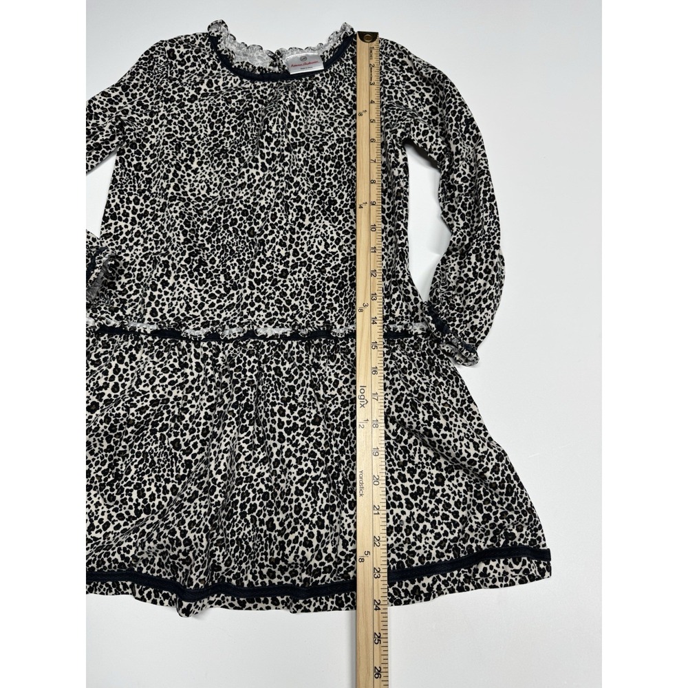 Hanna Andersson Dropwaist Leopard Animal Print Dress Girls Size 120 US 6 Ruffles - Picture 2 of 8